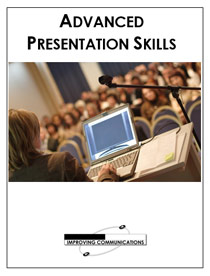 Image of the course cover for the advanced presentation skills course training manual.