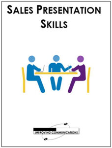 Image of the cover of the sales presentation skills course training manual.